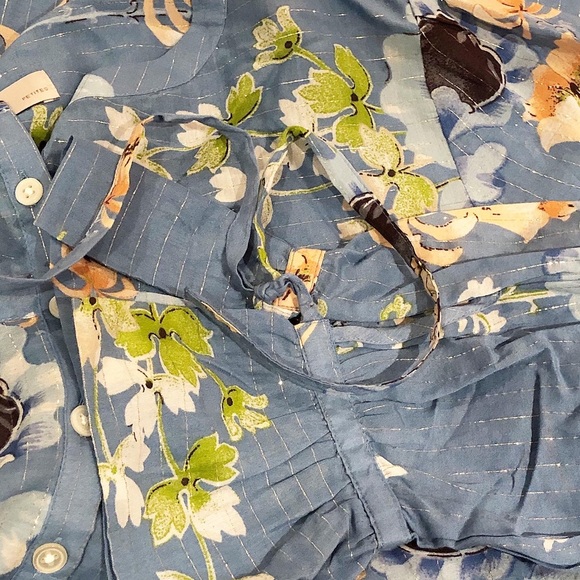 LOFT | Shimmer Blossom Tie Cuff Blouse - Picture 10 of 11